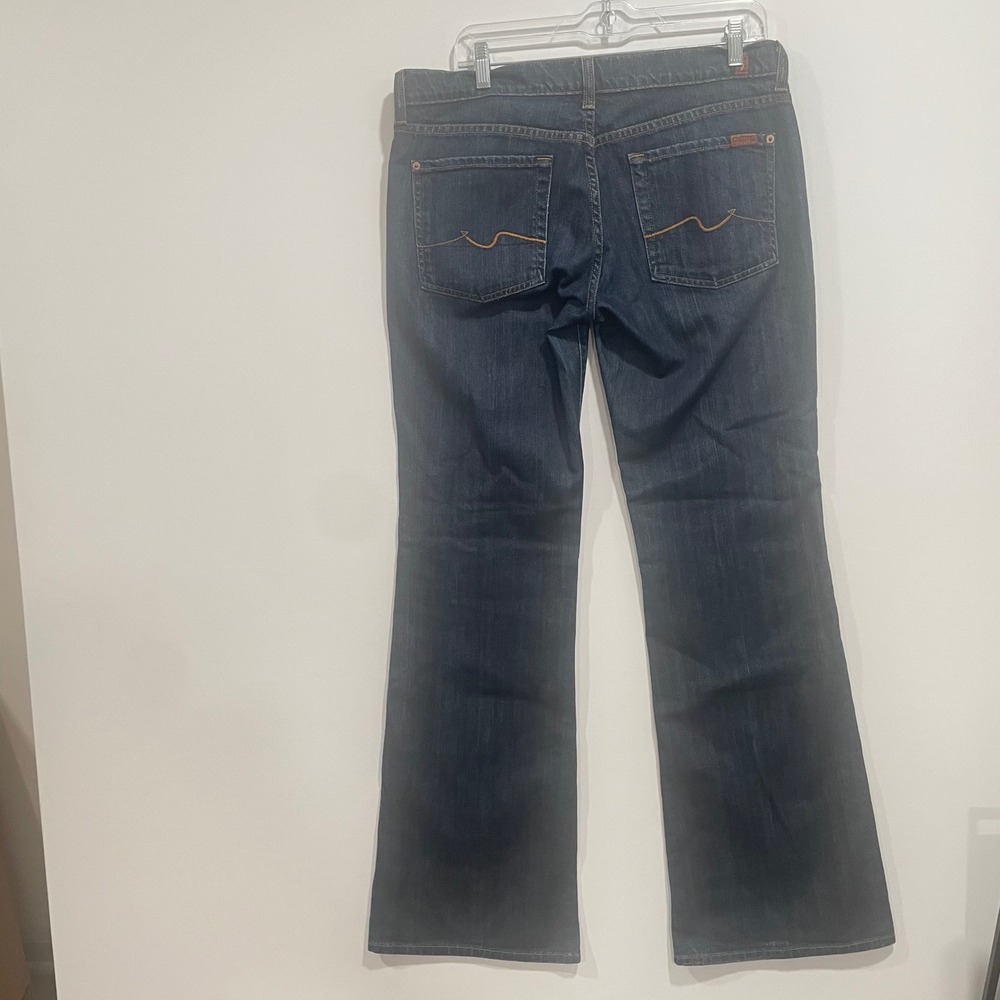 7 For All Mankind Flare Jeans Dark Wash Made in USA Size 31 (34x33) - Picture 5 of 10